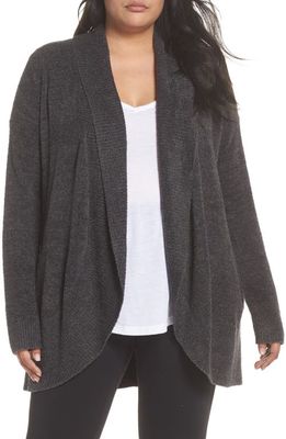barefoot dreams CozyChic Lite Circle Cardigan in Carbon/Black Heather