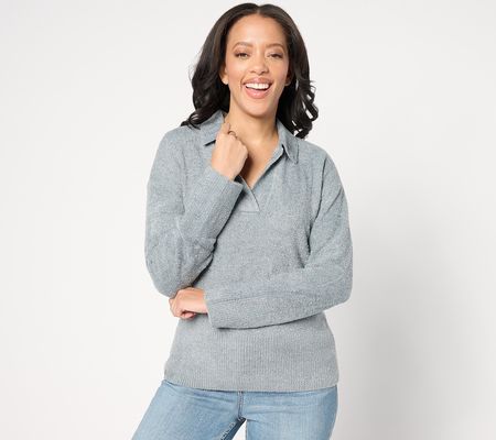 Barefoot Dreams CozyChic Lite Collared Long Sleeve Pullover