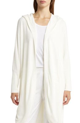 barefoot dreams CozyChic Lite Hooded Cocoon Cardigan in Pearl