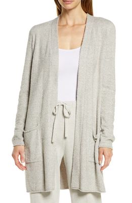barefoot dreams CozyChic Lite® Long Cardigan in He Pewter/Pearl