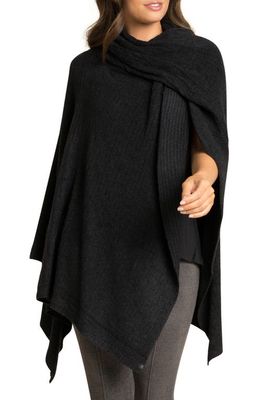 barefoot dreams CozyChic Lite® Ribbed Travel Wrap in Black