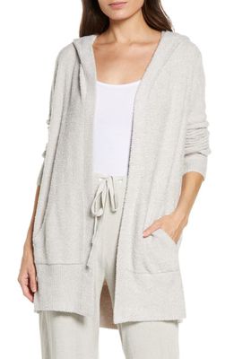 barefoot dreams CozyChic™ Long Hooded Cardigan in Oyster