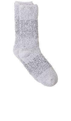 Barefoot Dreams CozyChic Ombre Socks in Light Grey.