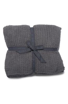 barefoot dreams CozyChic Ribbed Throw Blanket in Graphite