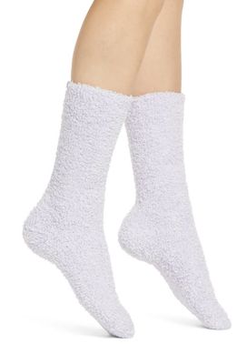 barefoot dreams CozyChic Socks in Heather Light Lavender/White