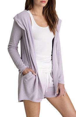 barefoot dreams CozyChic Ultra Lite Hooded Cardigan in Soft Violet