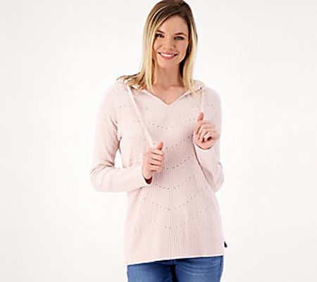 Barefoot Dreams CozyChic Ultra Lite Pointelle Hooded Pullover