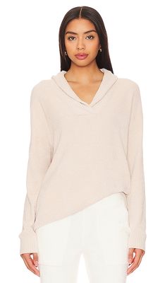 Barefoot Dreams CozyChic Ultra Lite Ribbed Shawl Pullover in Neutral