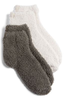 barefoot dreams CozyChic&trade; Assorted 2-Pack Crew Socks in Almond-Olive Branch