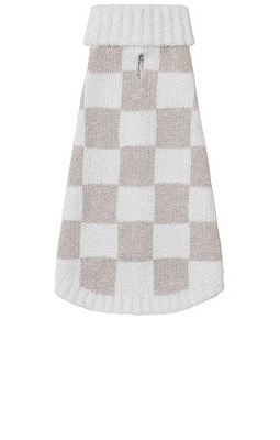 Barefoot Dreams CozyCotton Checkerboard Pet Sweater in Ivory