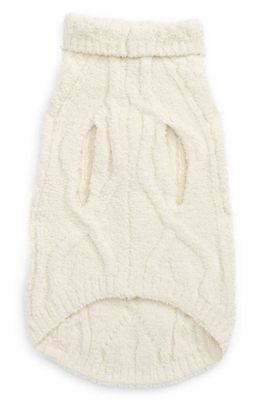 barefoot dreams Diamond Cable Pet Sweater in Cream