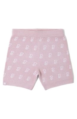 barefoot dreams Kids' Barbie® Lounge Shorts in Dusty Rose-White