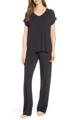 barefoot dreams Luxe Jersey Pajamas in Black