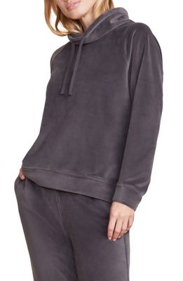barefoot dreams LuxeChic Funnel Neck Pullover in Carbon