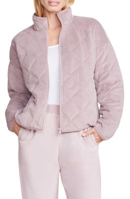 barefoot dreams LuxeChic Quilted Velour Jacket in Deep Taupe