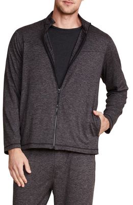 barefoot dreams Malibu Collection Butterchic Knit Heavyweight Jacket in Heather Carbon