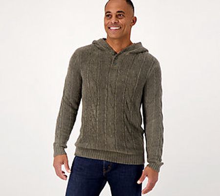 Barefoot Dreams Men's CozyChic Lite Cable Hoodie