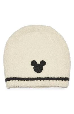 barefoot dreams Mickey Mouse Beanie in Cream-Carbon