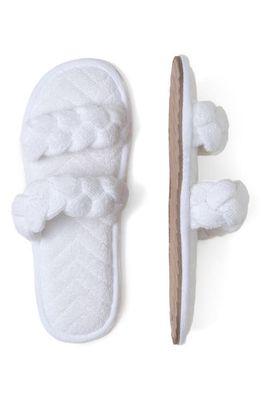 barefoot dreams TowelTerry Braided Slipper in Sea Salt