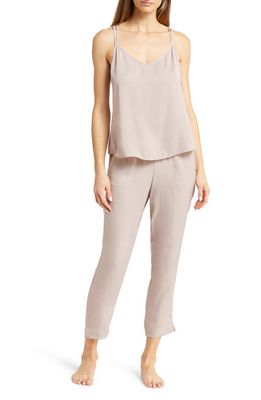 barefoot dreams Washed Satin Tank & Pants Pajamas in Feather