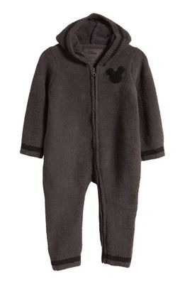barefoot dreams x Disney CozyChic Mickey Mouse Hooded Romper in Carbon