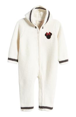 barefoot dreams x Disney CozyChic Minnie Mouse Hooded Romper in Cream