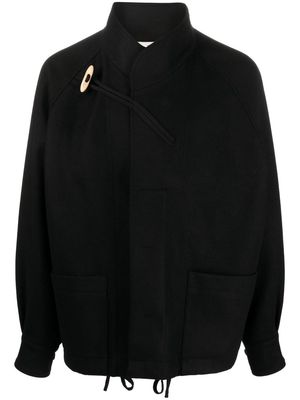 Barena asymmetric toggle-fastening bomber jacket - Black