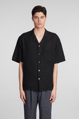 Barena Bagolo Shirt In Black Linen