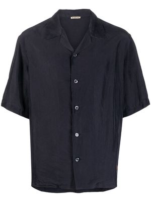 Barena embroidered-logo silk shirt - Blue