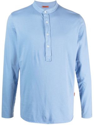 Barena front-button band-collar cotton sweatshirt - Blue