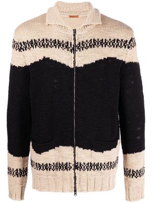 Barena intarsia-knit zipped cardigan - Black