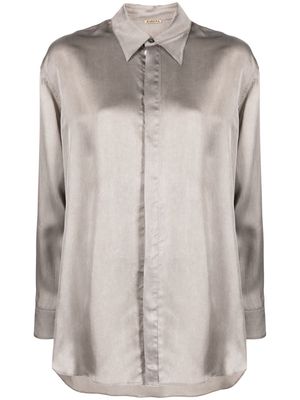 Barena long-sleeve satin shirt - Grey