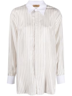 Barena long-sleeve stripped shirt - White