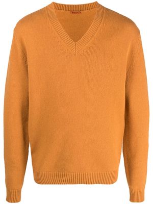Barena long-sleeved V-neck jumper - Orange