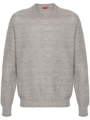 Barena mélange-effect linem-cotton jumper - Grey