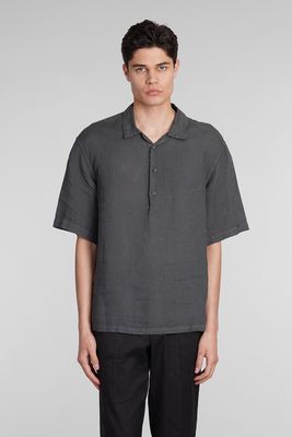 Barena Mola Shirt In Grey Linen