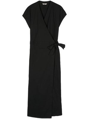 Barena poplin wrap maxi dress - Black
