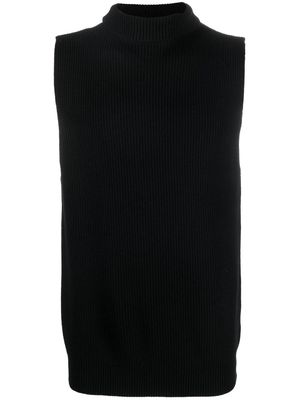 Barena roll-neck sleeveless knitted vest - Black