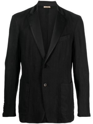 Barena satin-trim single-breasted blazer - Black