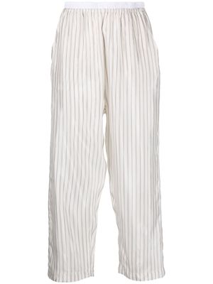 Barena stripped cotton trousers - White