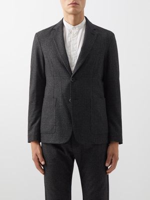 Barena Venezia - Borgo Checked Wool-blend Suit Jacket - Mens - Grey Multi