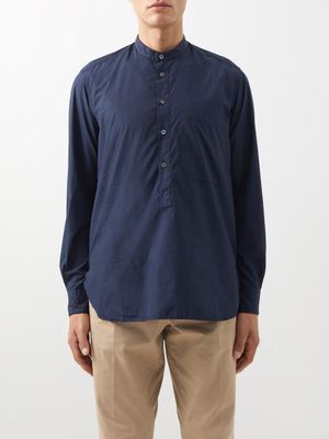 Barena Venezia - Ciospa Stand-collar Patch-pocket Cotton Shirt - Mens - Navy