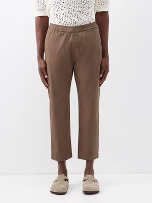 Barena Venezia - Cropped Cotton-blend Track Pants - Mens - Brown