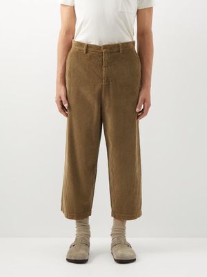 Barena Venezia - Demi Cotton-corduroy Cropped Trousers - Mens - Khaki