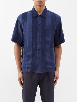 Barena Venezia - Donde Regia Striped Linen-blend Shirt - Mens - Navy