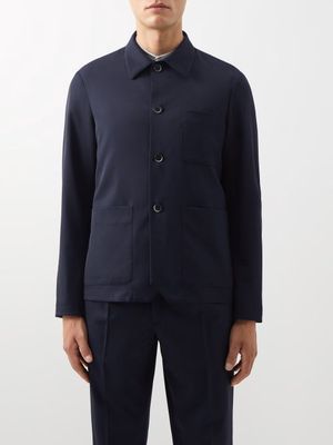 Barena Venezia - Visal Virgin Wool-blend Twill Overshirt - Mens - Navy
