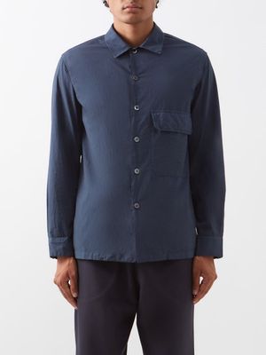 Barena Venezia - Zizola Tendon Flap-pocket Cotton Shirt - Mens - Navy