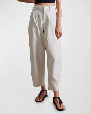 Bari Cropped Linen Trousers