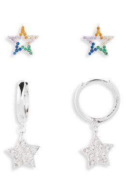 Bari Lynn Kids' Set of 2 Star Earrings in Multi