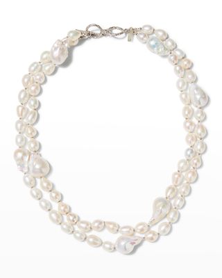 Baroque and Freshwater Combination Two-Strand Pearl Necklace